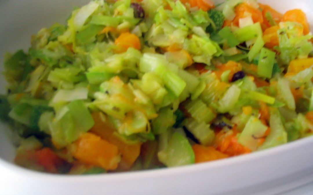 Verduras rehogadas con pasas