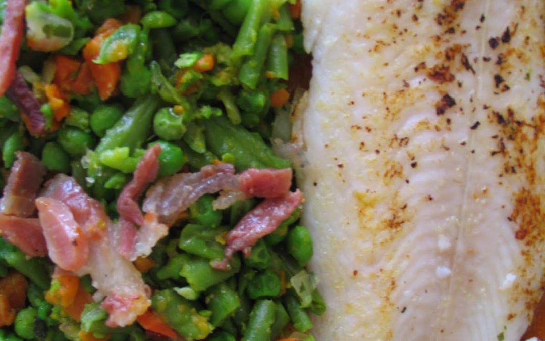 Filete de panga con salteado de verduras